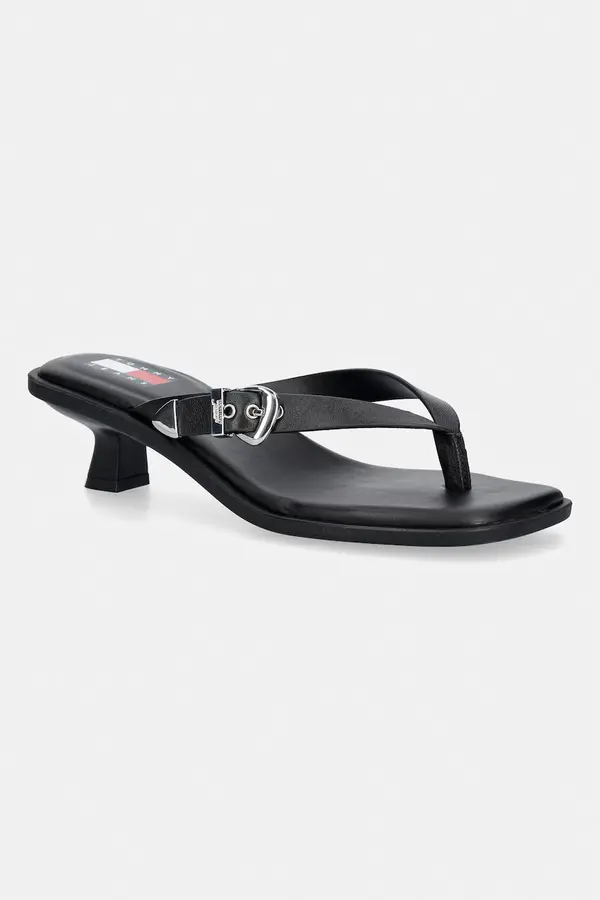 Tommy Jeans Tommy Jeans japanke za žene od kože TJW KITTEN HEEL LEATHER SANDALS