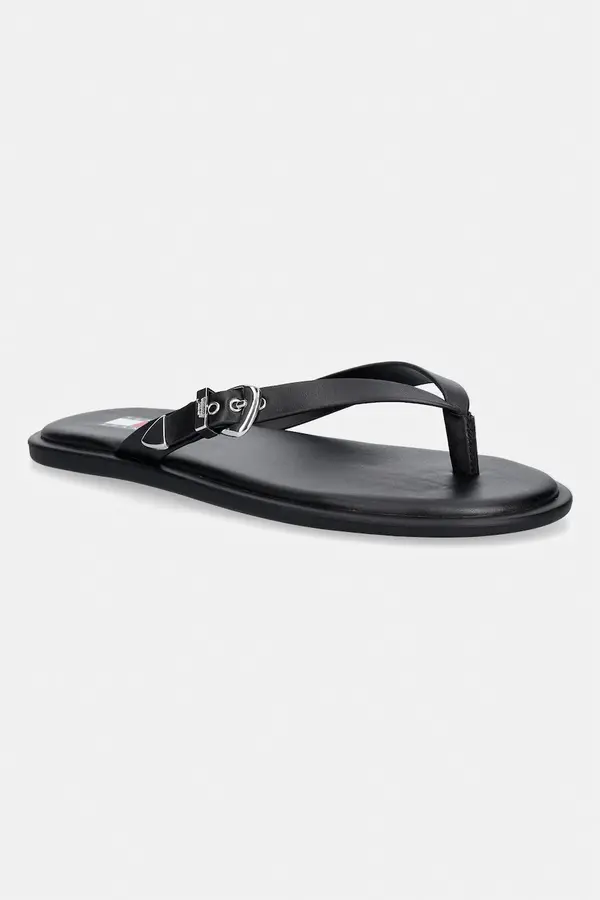Tommy Jeans Tommy Jeans japanke ženske kožne TJW FLAT LEATHER SANDALS