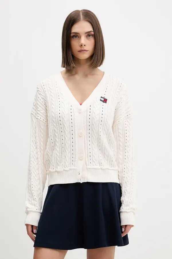 Tommy Jeans Tommy Jeans kardigan ženski od pamuka