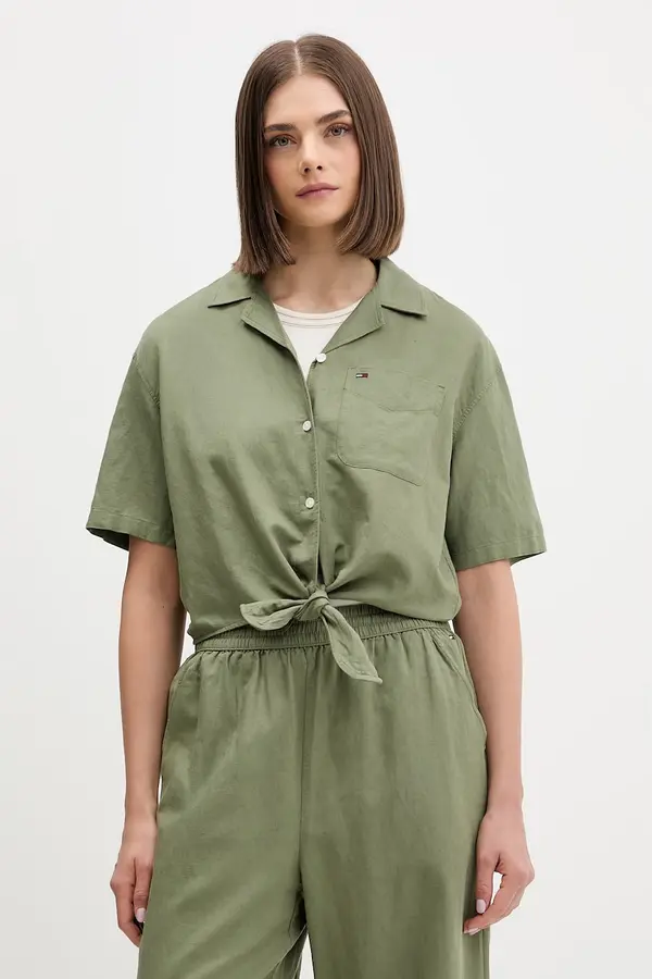 Tommy Jeans Tommy Jeans košulja za žene s lanom