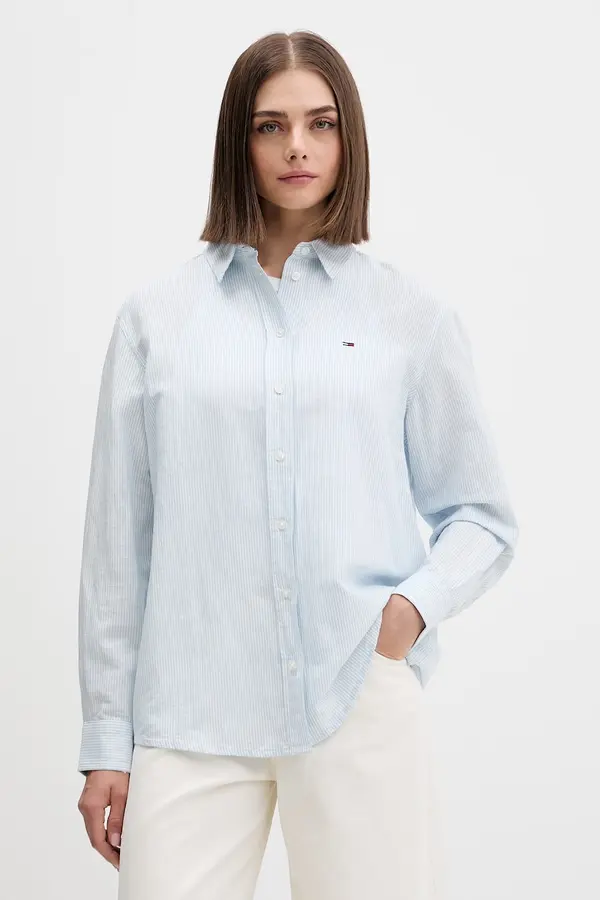 Tommy Jeans Tommy Jeans košulja ženska s lanom