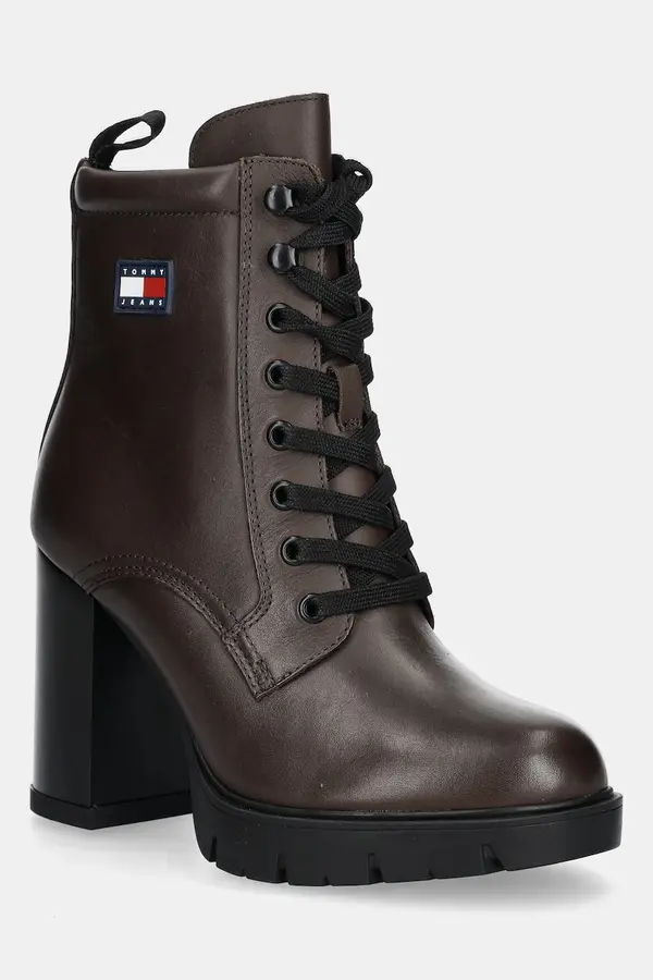 Tommy Jeans Tommy Jeans Kožne gležnjače Tommy Jeans TJW HEEL LACE UP BOOT