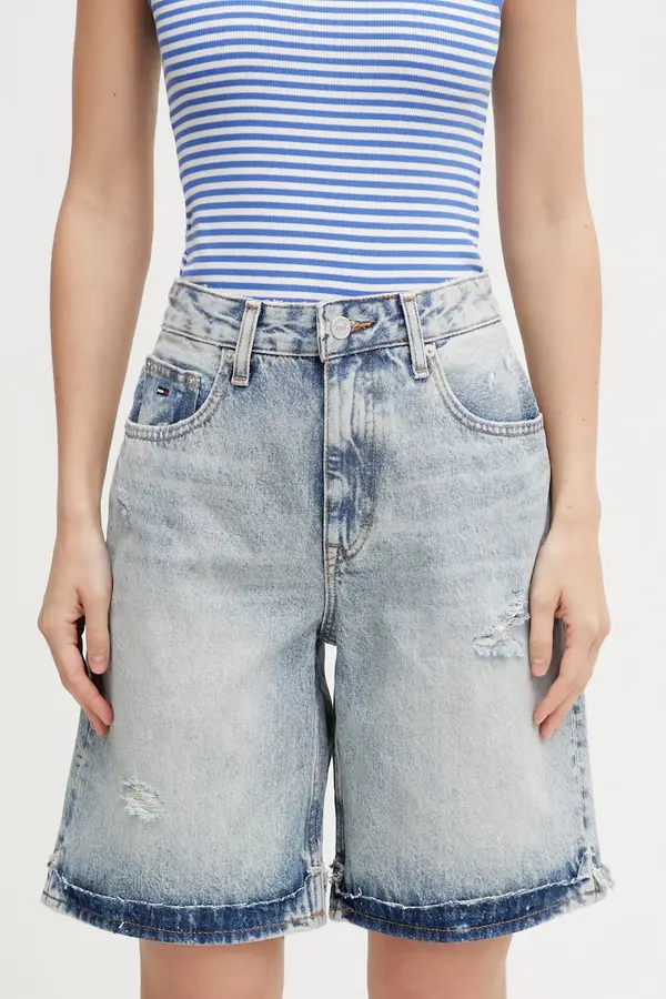 Tommy Jeans Tommy Jeans kratke hlače ženske od trapera