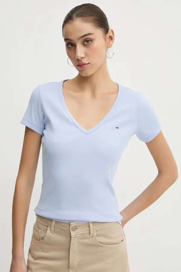 Tommy Jeans Tommy Jeans majica za žene od pamuka s elastanom