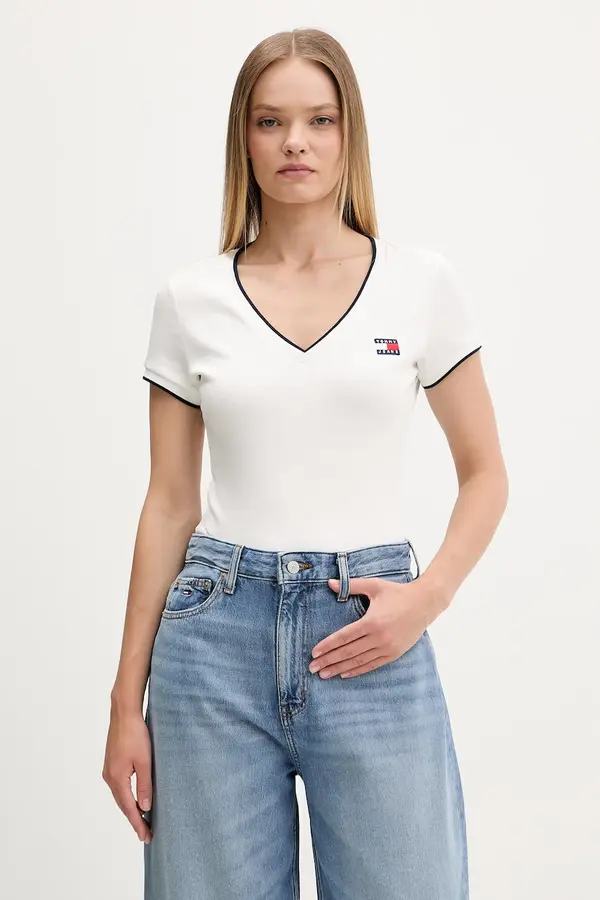 Tommy Jeans Tommy Jeans majica ženska od pamuka s elastanom