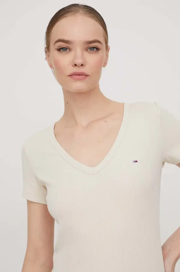 Tommy Jeans Tommy Jeans majica ženska od pamuka s elastanom
