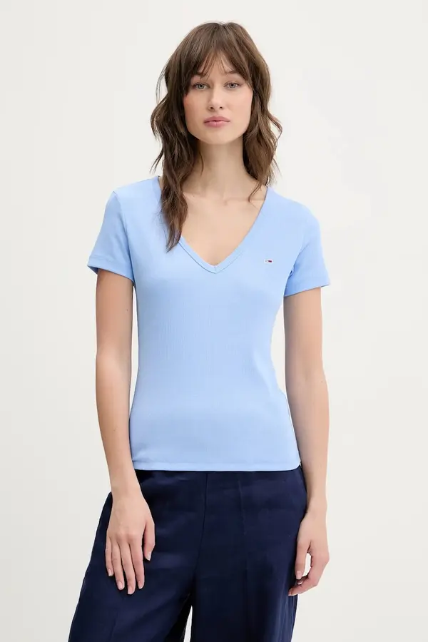 Tommy Jeans Tommy Jeans majica ženska pamučna s elastanom