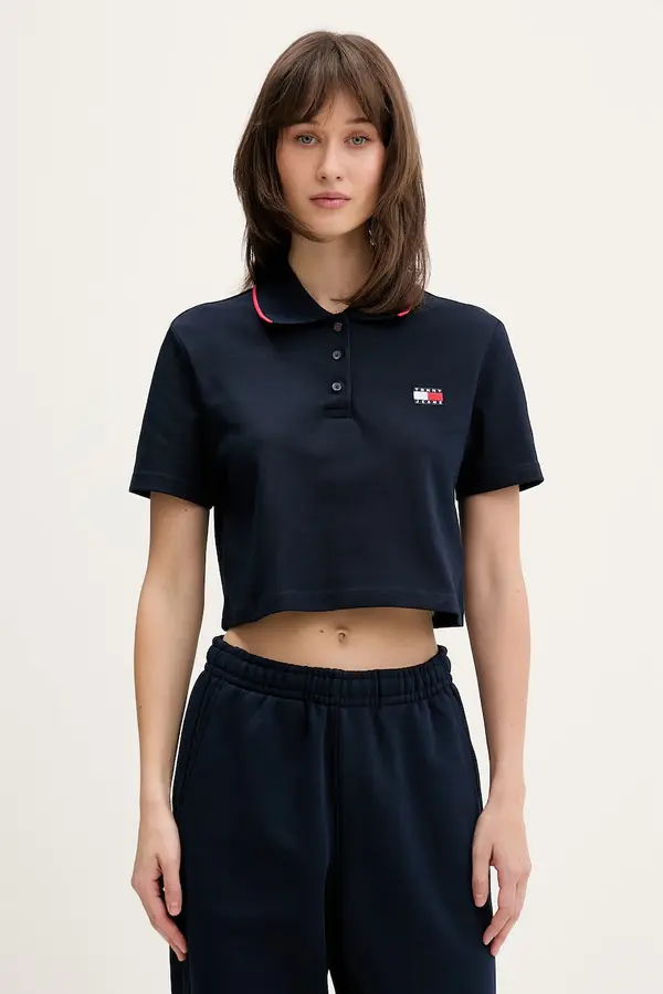 Tommy Jeans Tommy Jeans polo ženski od pamuka s elastanom