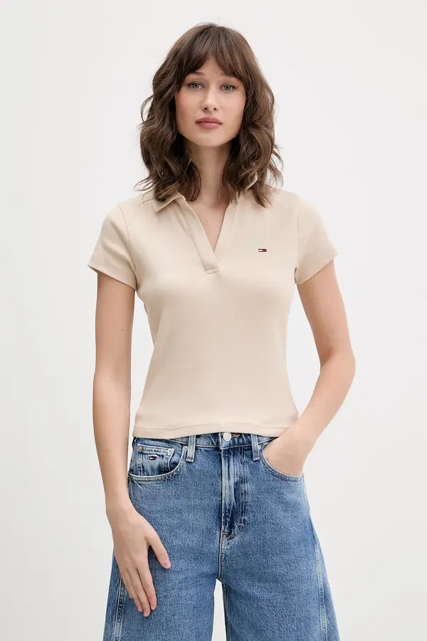 Tommy Jeans Tommy Jeans polo ženski od pamuka s elastanom