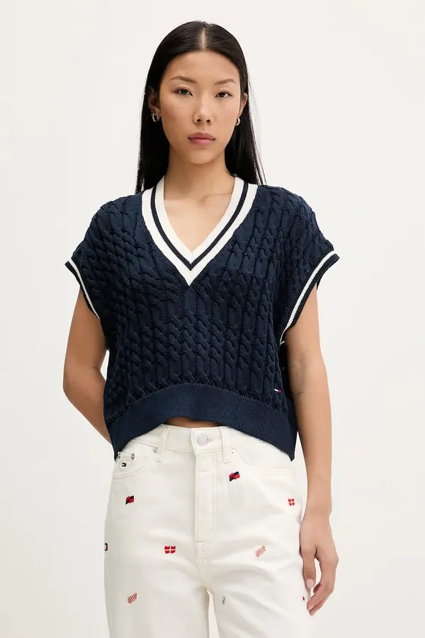 Tommy Jeans Tommy Jeans pulover bez rukava za žene od pamuka