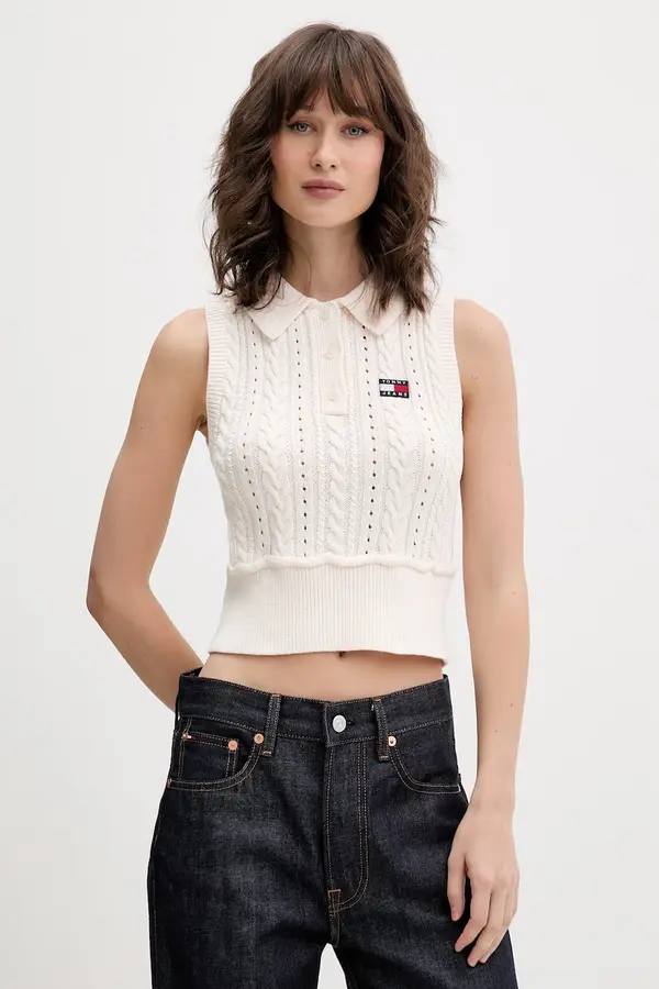 Tommy Jeans Tommy Jeans pulover bez rukava ženski od pamuka