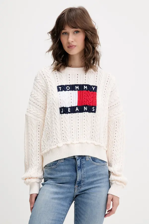 Tommy Jeans Tommy Jeans pulover za žene od pamuka