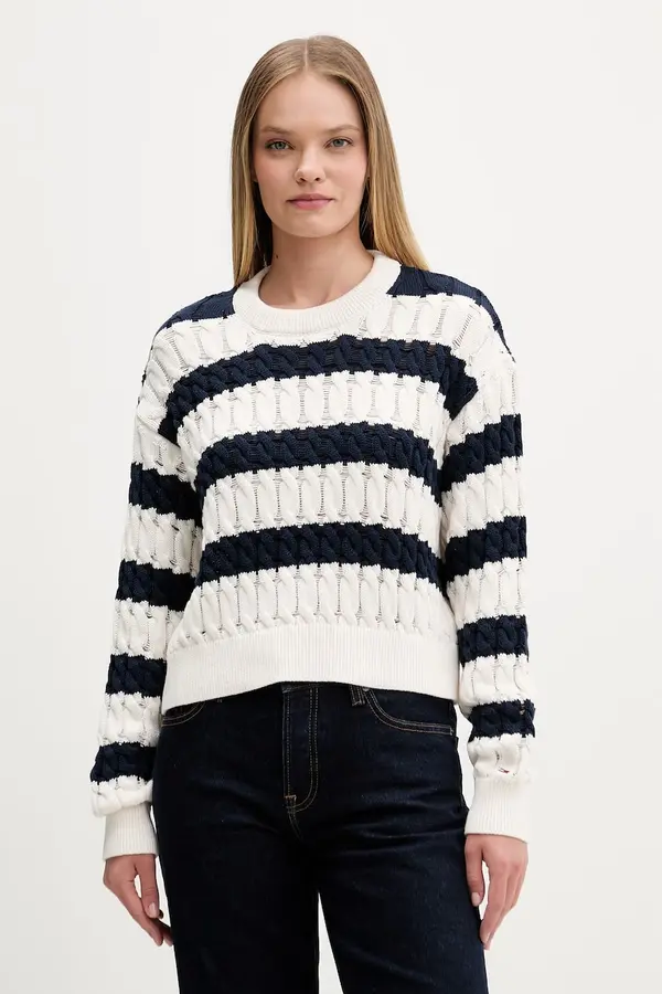 Tommy Jeans Tommy Jeans pulover za žene od pamuka