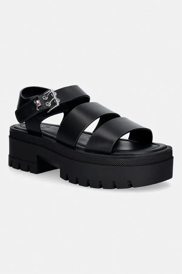 Tommy Jeans Tommy Jeans sandale za žene od kože TJW STRAPS LEATHER MAX SANDAL