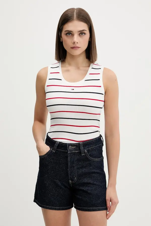 Tommy Jeans Tommy Jeans top ženski od pamuka s elastanom