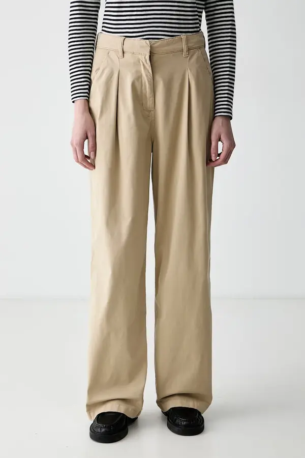 Tommy Jeans Tommy Jeans wide leg hlače ženske s pamukom