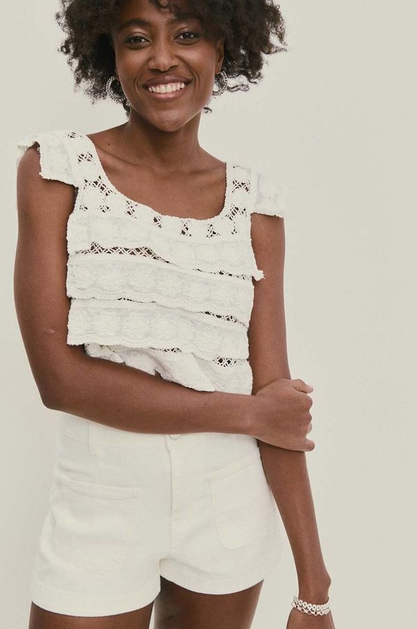 Answear Lab Top Answear Lab boja: bijela, bez uzorka