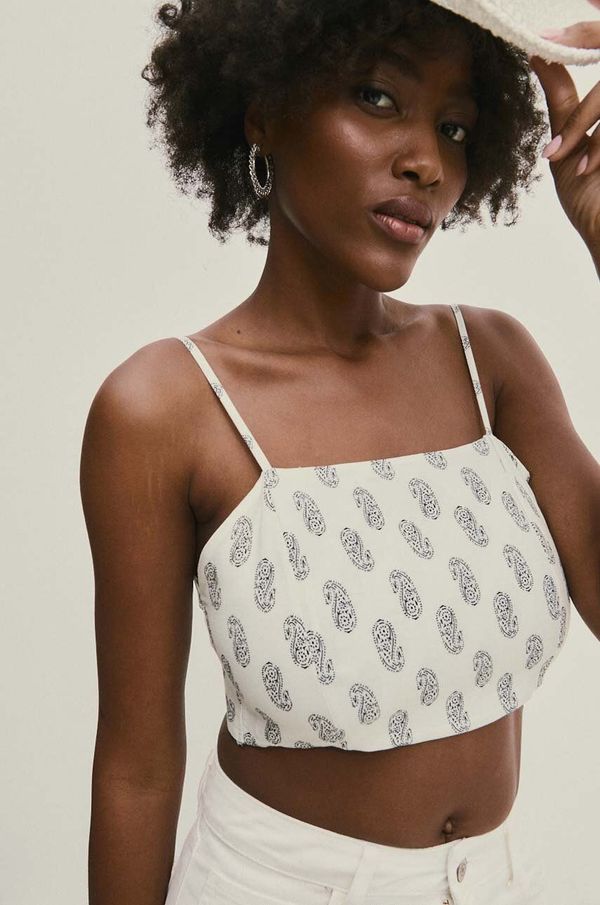 Answear Lab Top Answear Lab boja: bijela, s uzorkom