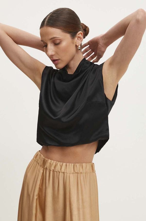 Answear Lab Top Answear Lab boja: crna, bez uzorka