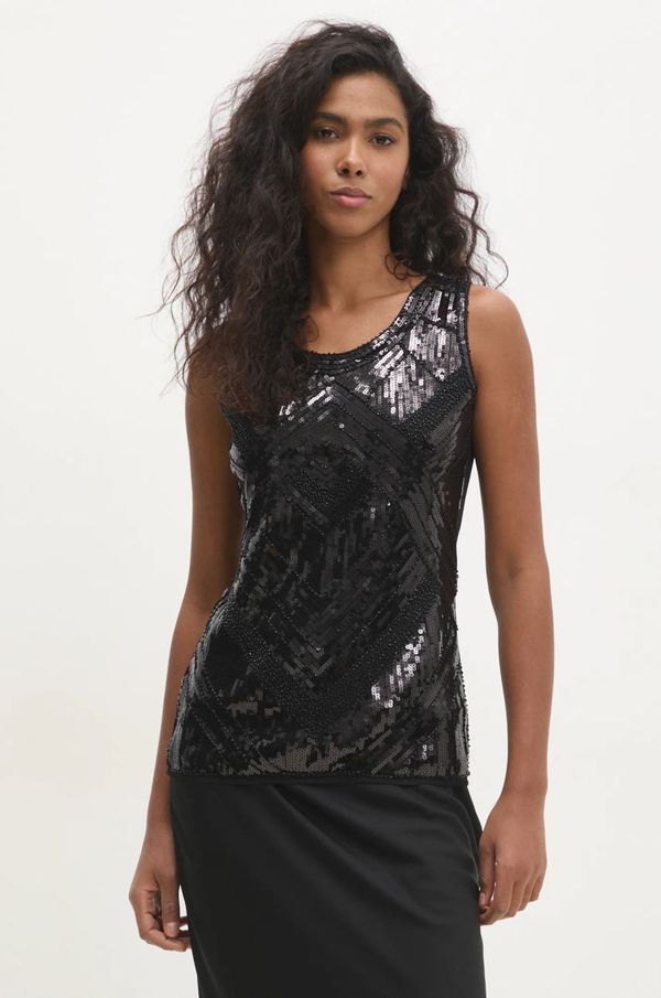 Answear Lab Top Answear Lab boja: crna, s aplikacijom