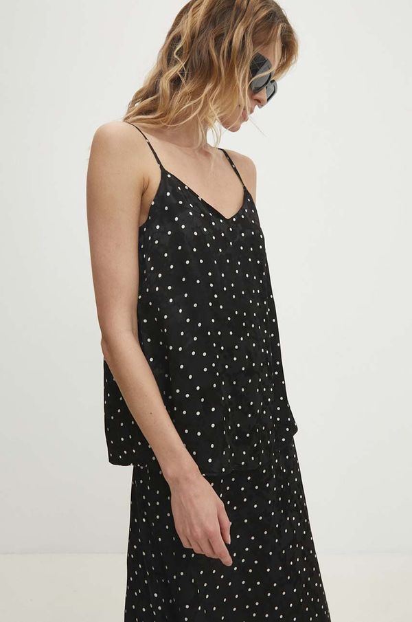 Answear Lab Top Answear Lab boja: crna, s uzorkom