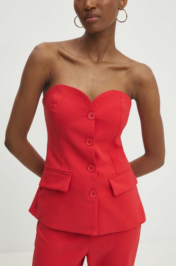 Answear Lab Top Answear Lab boja: crvena, bez uzorka