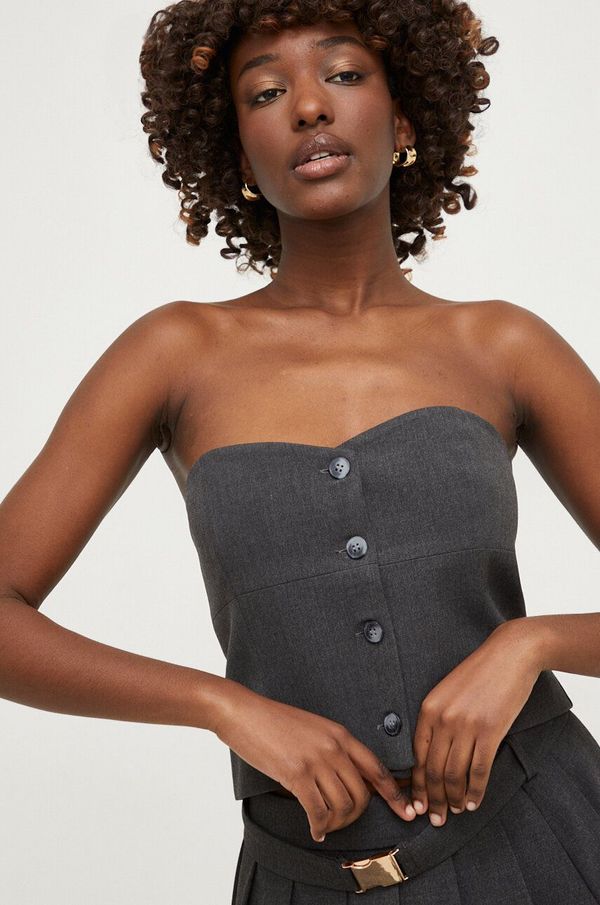 Answear Lab Top Answear Lab boja: siva, cold shoulder