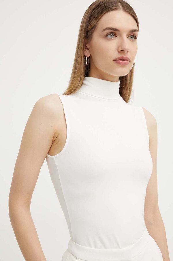 Boss Top BOSS za žene, boja: bež, s dolčevitom, 50461115