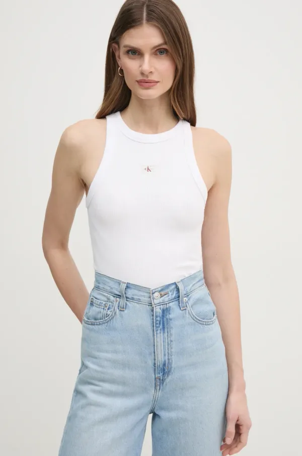 Calvin Klein Jeans Top Calvin Klein Jeans za žene, boja: bijela, J20J225302