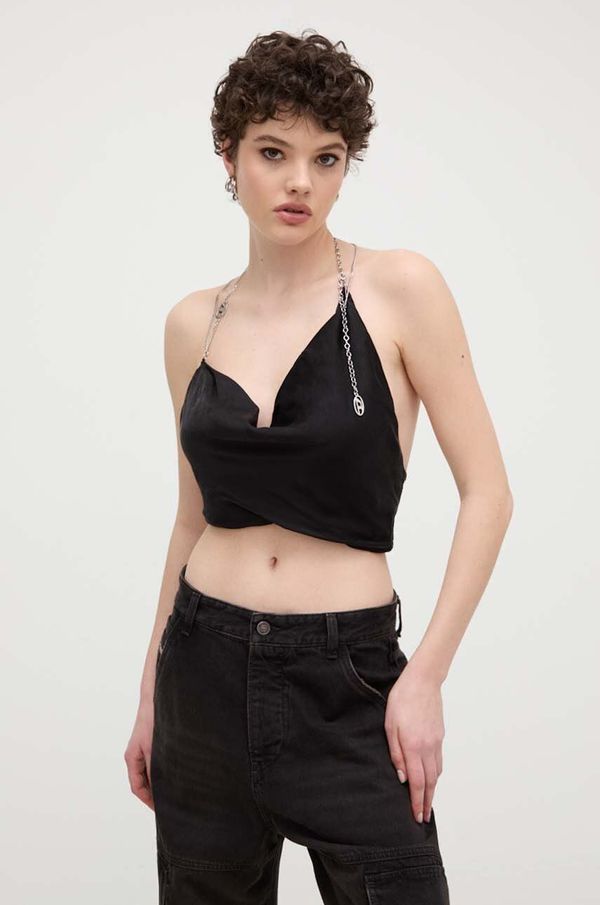 Diesel Top Diesel T-GLOSS TOP za žene, boja: crna, otvorena leđa, A12872.0JNAC
