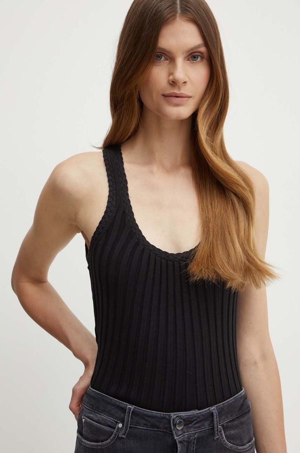 Guess Top Guess JANAE za žene, boja: crna, W4YR41 Z3GP0