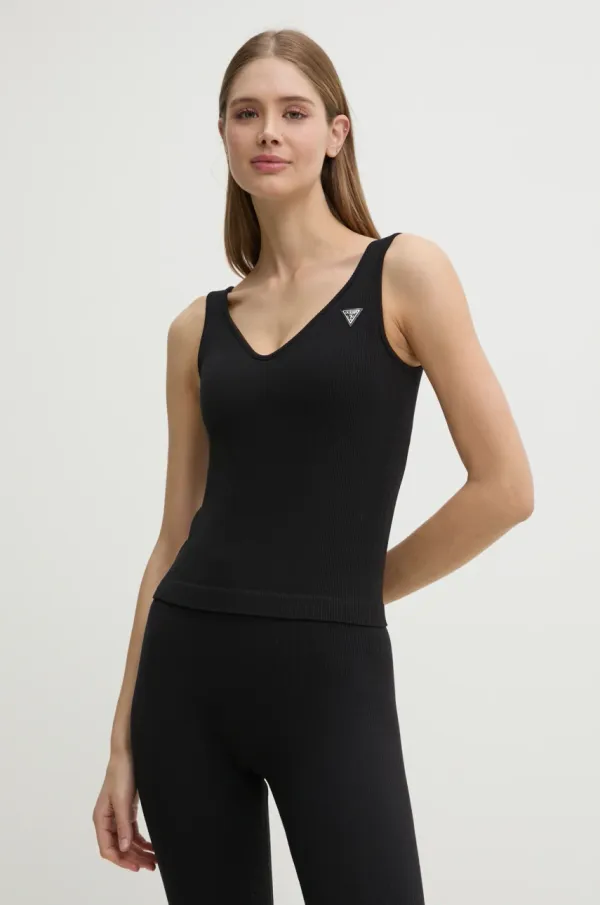 Guess Top Guess MARTINA za žene, boja: crna, V5RP05 Z3KH0