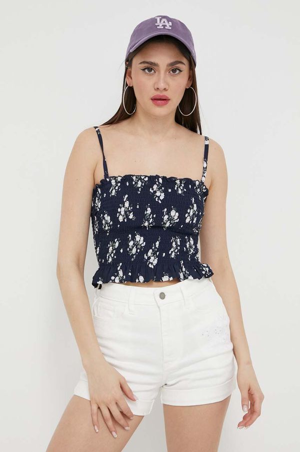 Hollister Co. Top Hollister Co. za žene, boja: tamno plava