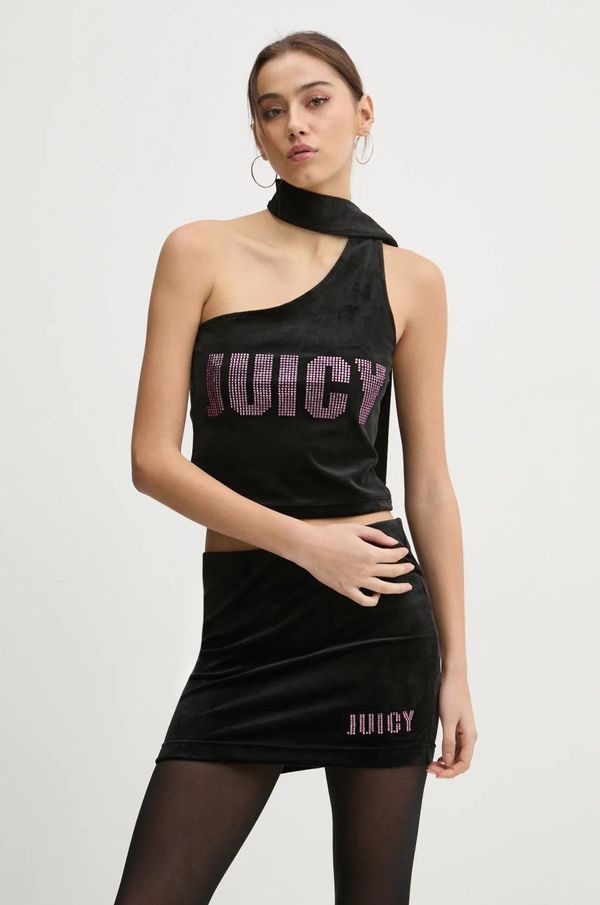 Juicy Couture Top Juicy Couture boja: crna, s aplikacijom, JCBCT125863