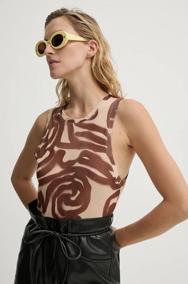 Nanushka Top Nanushka ANNEKE za žene, boja: smeđa, NW24PFTP14615