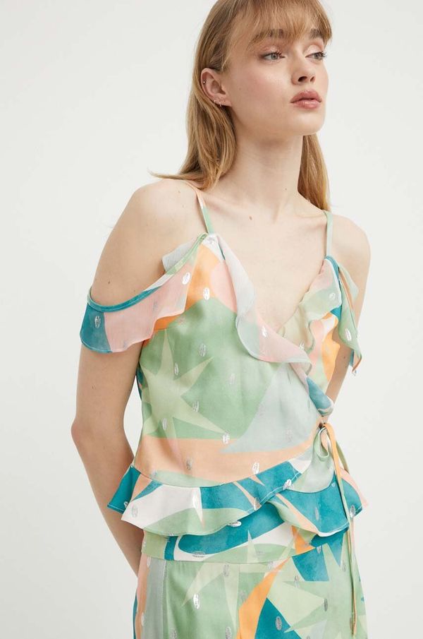 Never Fully Dressed Top Never Fully Dressed boja: zelena, s uzorkom