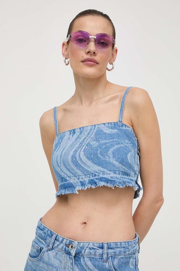 Patrizia Pepe Top od trapera Patrizia Pepe boja: plava, s uzorkom