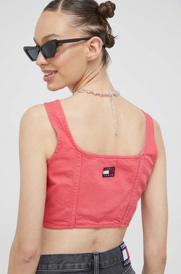 Tommy Jeans Top od trapera Tommy Jeans boja: ružičasta
