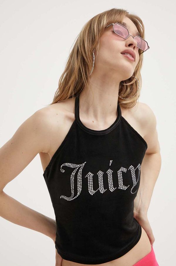 Juicy Couture Top od velura Juicy Couture boja: crna, JCWC122002