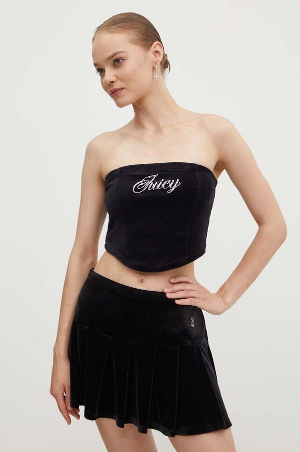 Juicy Couture Top od velura Juicy Couture CVC BAILEY BANDEAU boja: crna, JCWCT24344