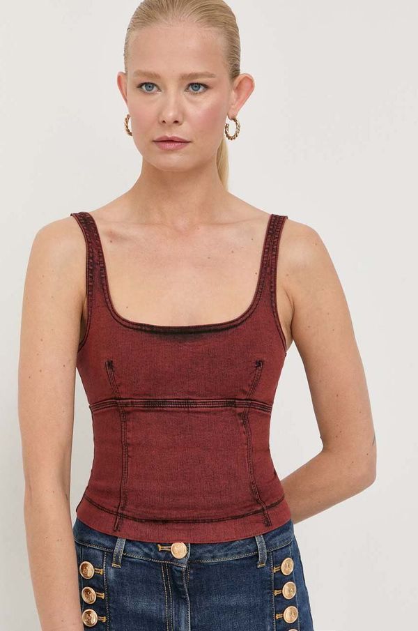 Patrizia Pepe Top Patrizia Pepe za žene, boja: bordo