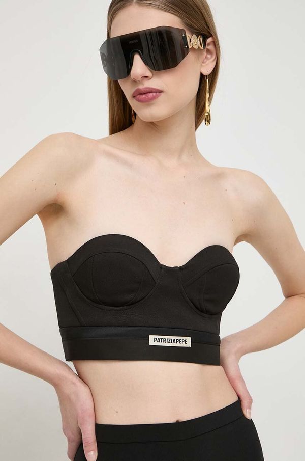 Patrizia Pepe Top Patrizia Pepe za žene, boja: crna, bez uzorka