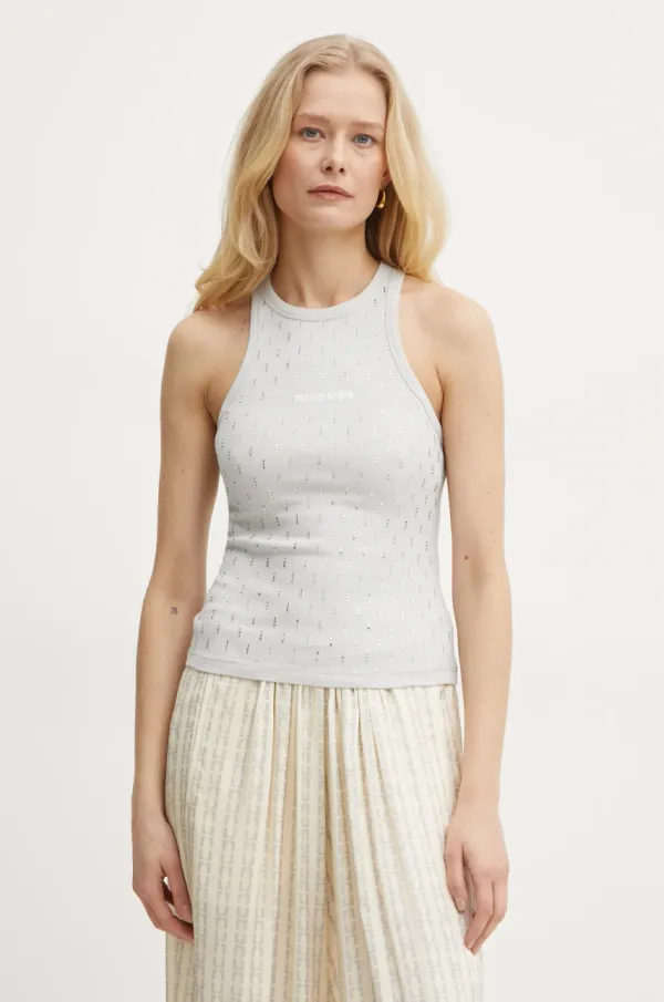 Patrizia Pepe Top Patrizia Pepe za žene, boja: siva, 8M1674 J252