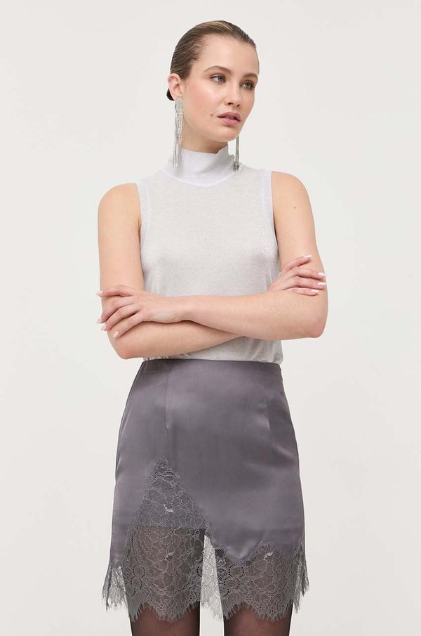 Patrizia Pepe Top Patrizia Pepe za žene, boja: siva, s poludolčevitom