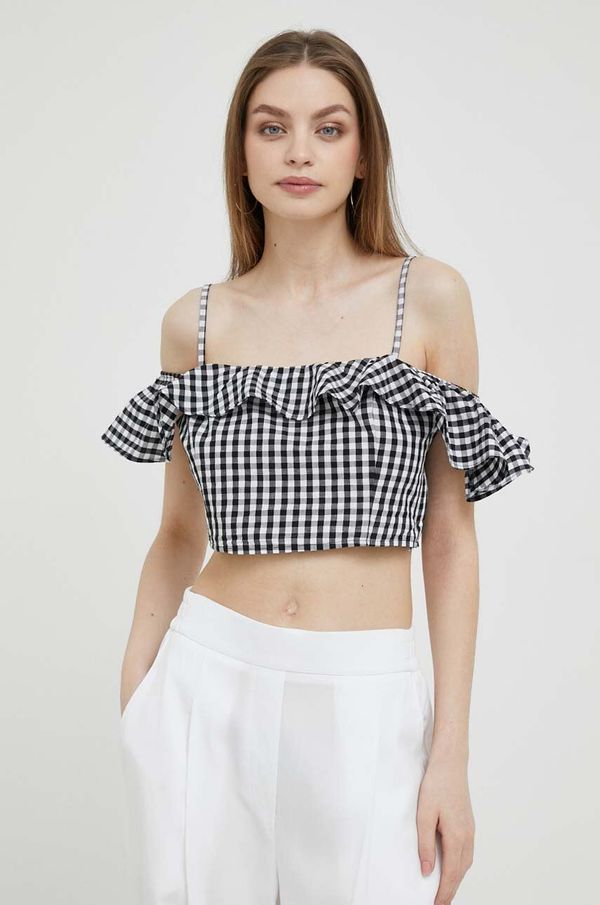 United Colors of Benetton Top s dodatkom lana United Colors of Benetton boja: crna, s uzorkom