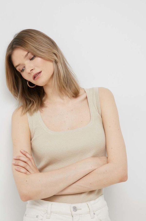 Calvin Klein Top s dodatkom vune Calvin Klein boja: bež