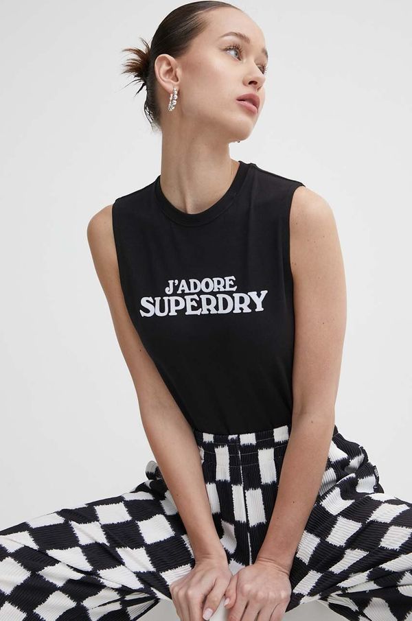 Superdry Top Superdry za žene, boja: crna