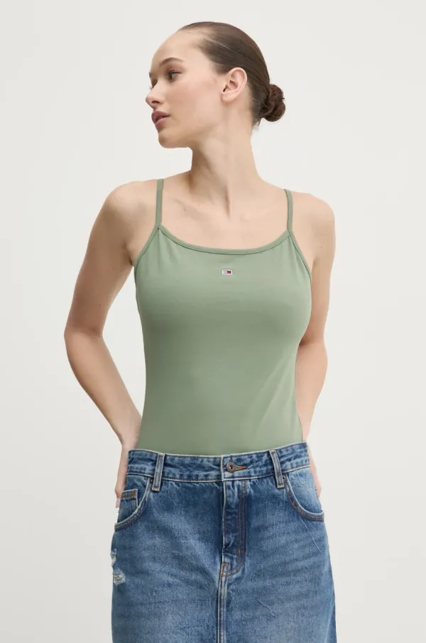 Tommy Jeans Top Tommy Jeans za žene, boja: zelena, DW0DW20675