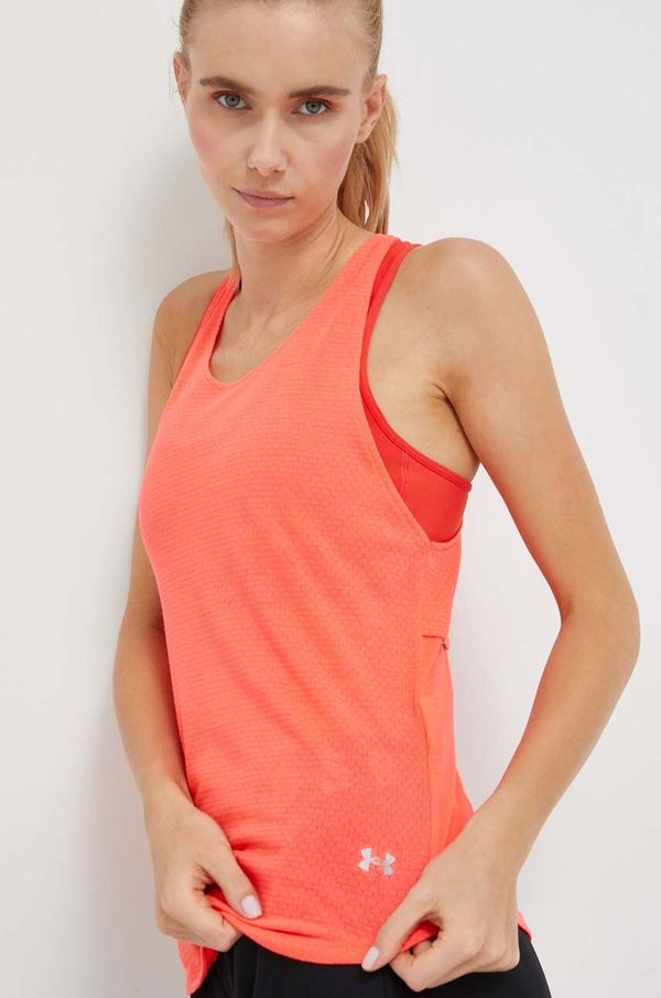 Under Armour Top Under Armour za žene, boja: crvena, otvorena leđa