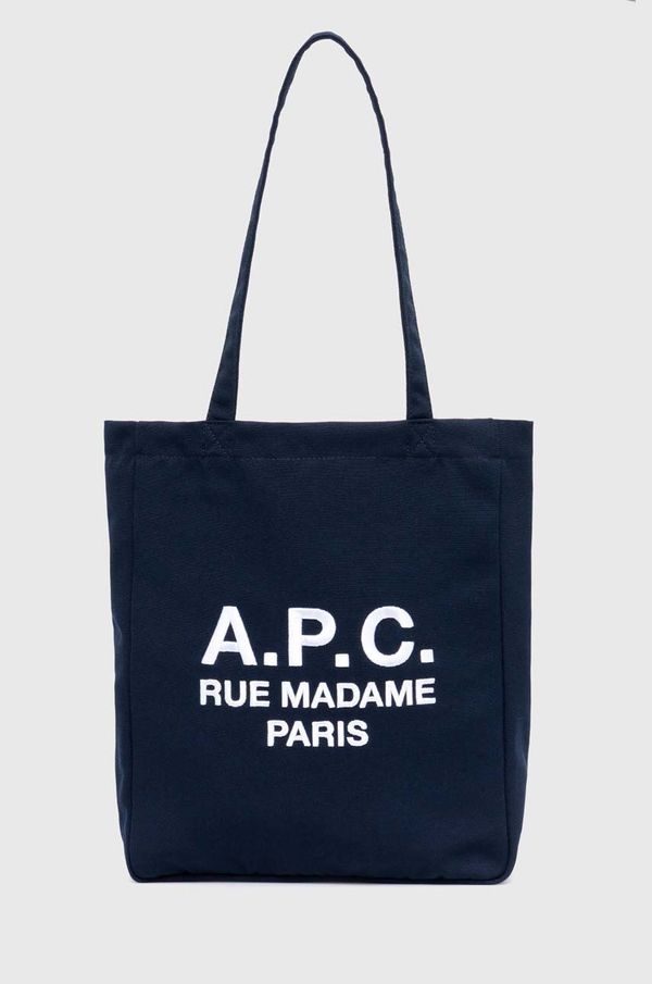A.P.C. Torba A.P.C. tote lou rue madame boja: tamno plava, PSAJS.M61937